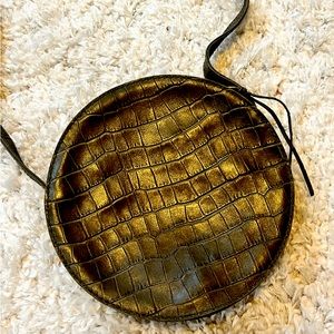 Madewell green crocodile crossbody bag